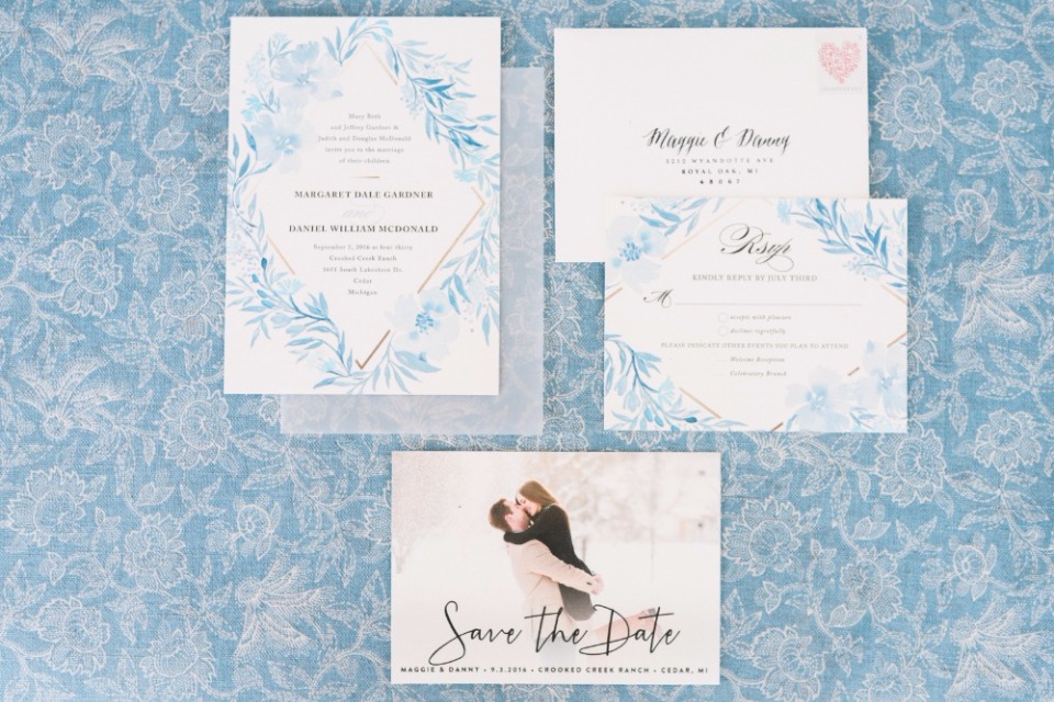 Poetic Blue Invitation Suite by Minted.