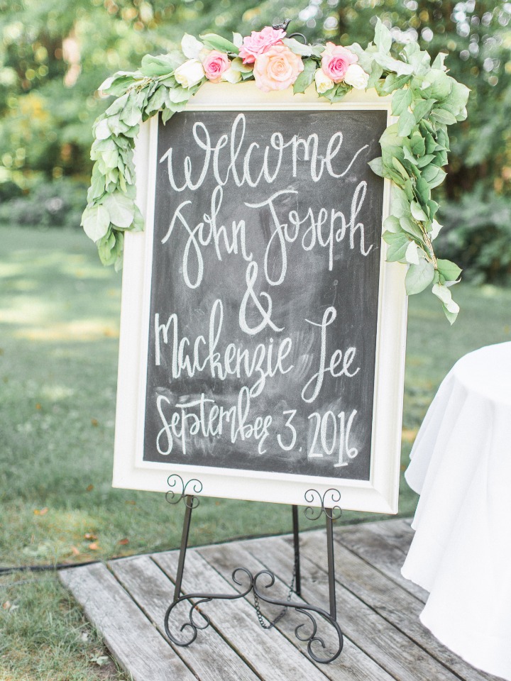 Cute chalkboard wedding sign
