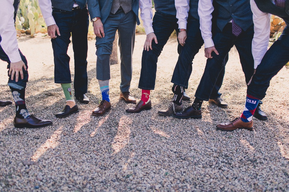 Mismatched groomsmen socks