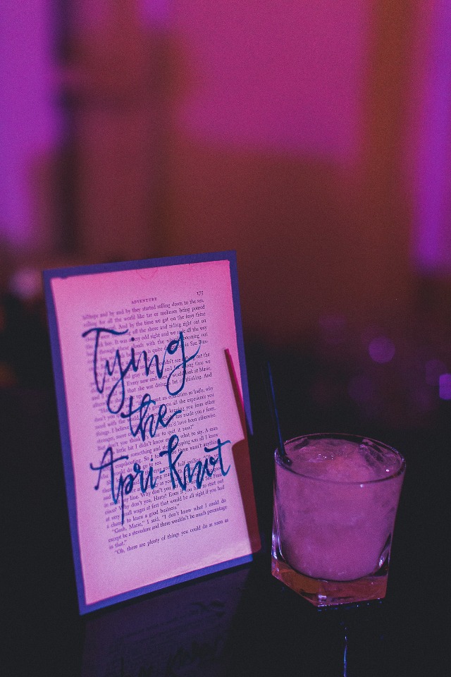 Book page wedding sign