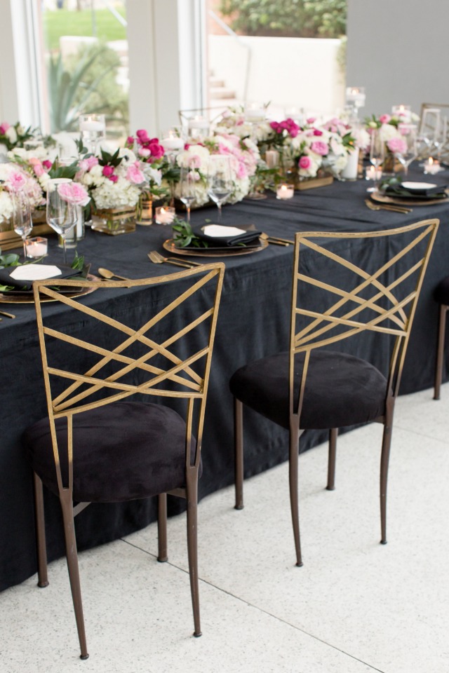 modern black and gold chairs