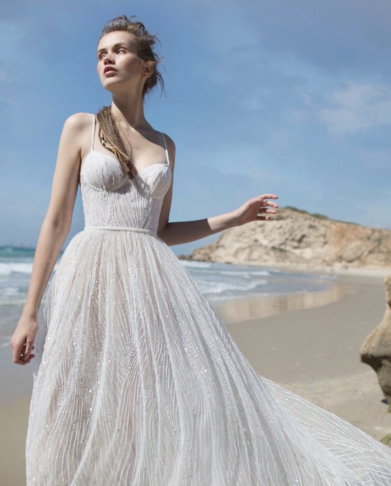 Flowy feminine wedding dress from Limor Rosen's Wedding dress collection