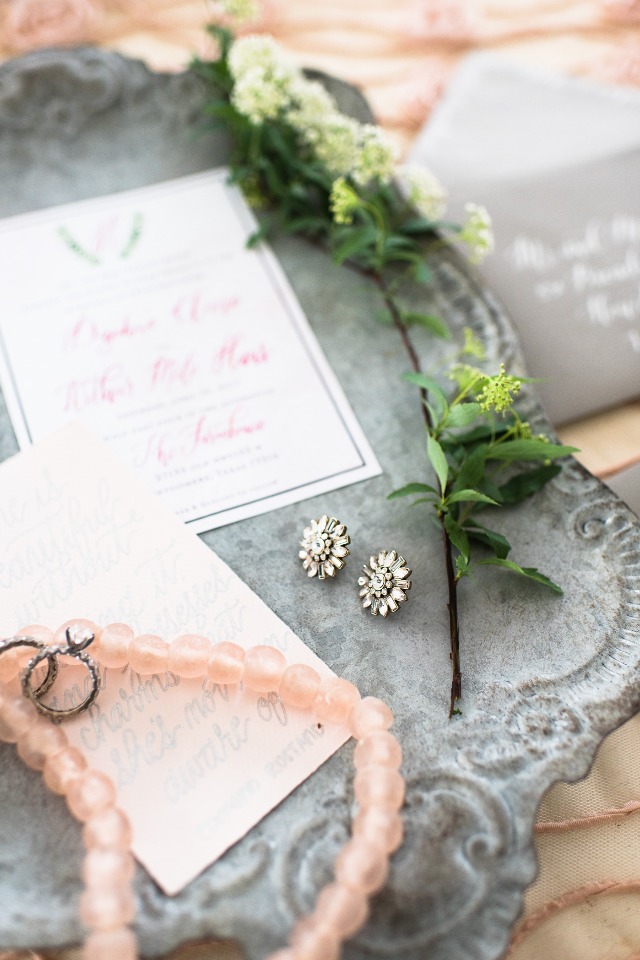 wedding jewelry and invitations