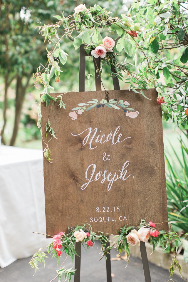 floral wedding sign