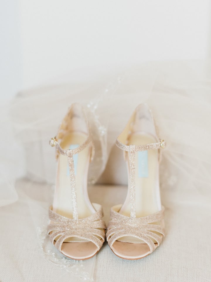 gold glitter wedding heels