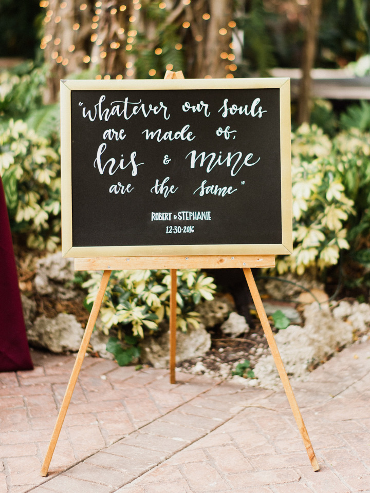 chalkboard wedding quote sign