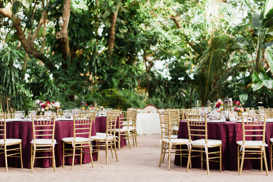 red and gold wedding reception idea