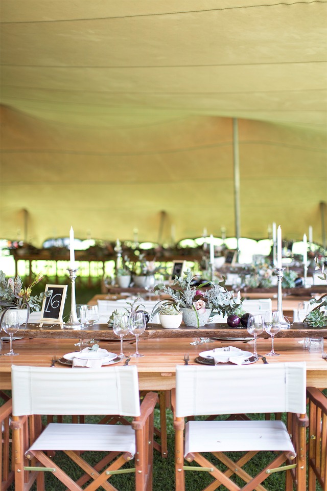 wedding reception under a giant tent