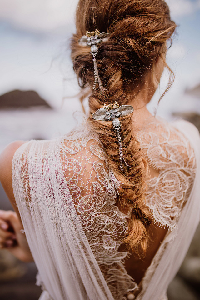 beautiful cascading hair pieces for wedding
