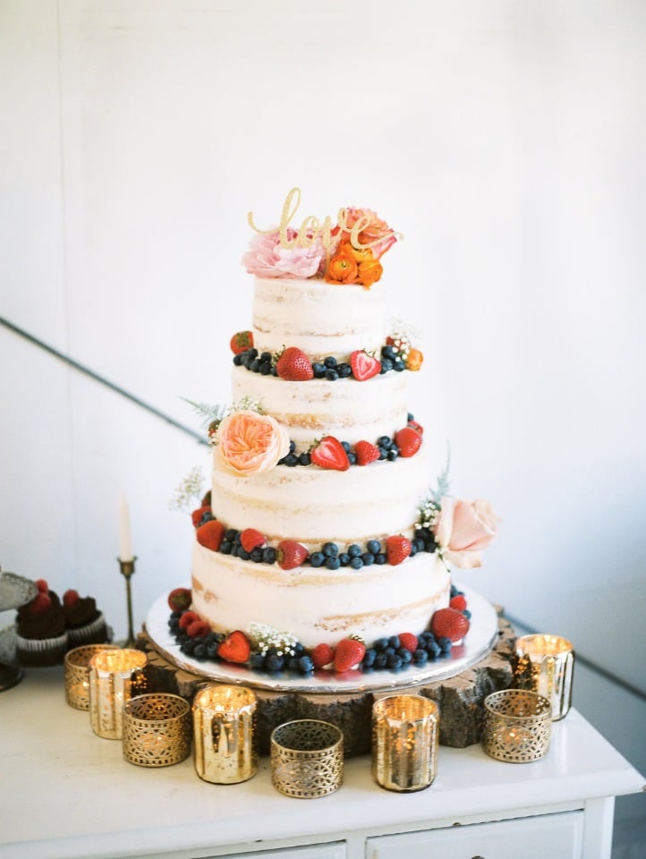 Naked berry wedding cake