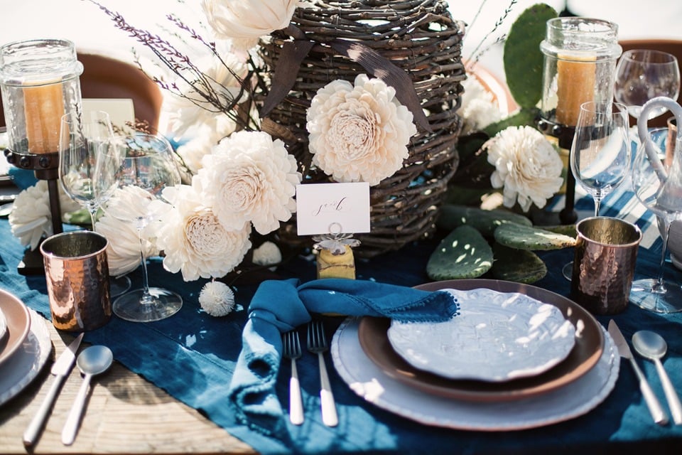 blue wedding table ideas