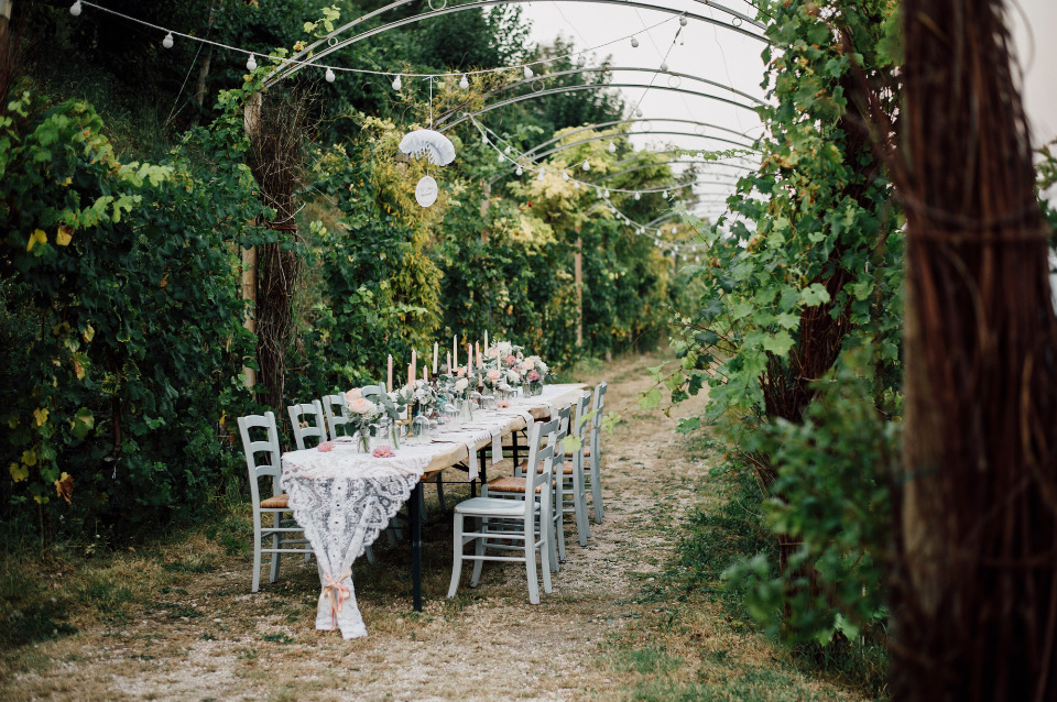 beautiful outdoor intimate wedding reception