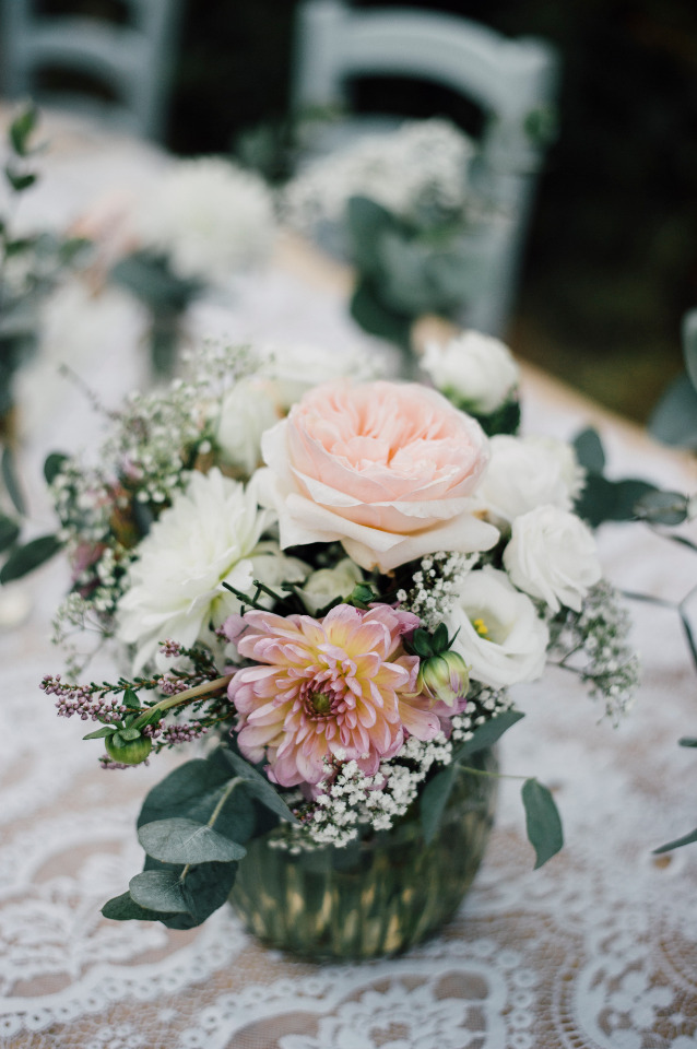 light pink and white floral decor