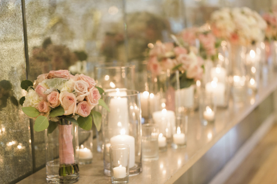 candle lit wedding reception