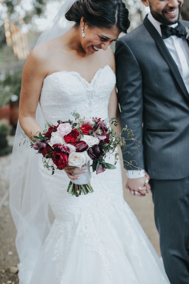 burgundy and pink bouquet by Seed Floral