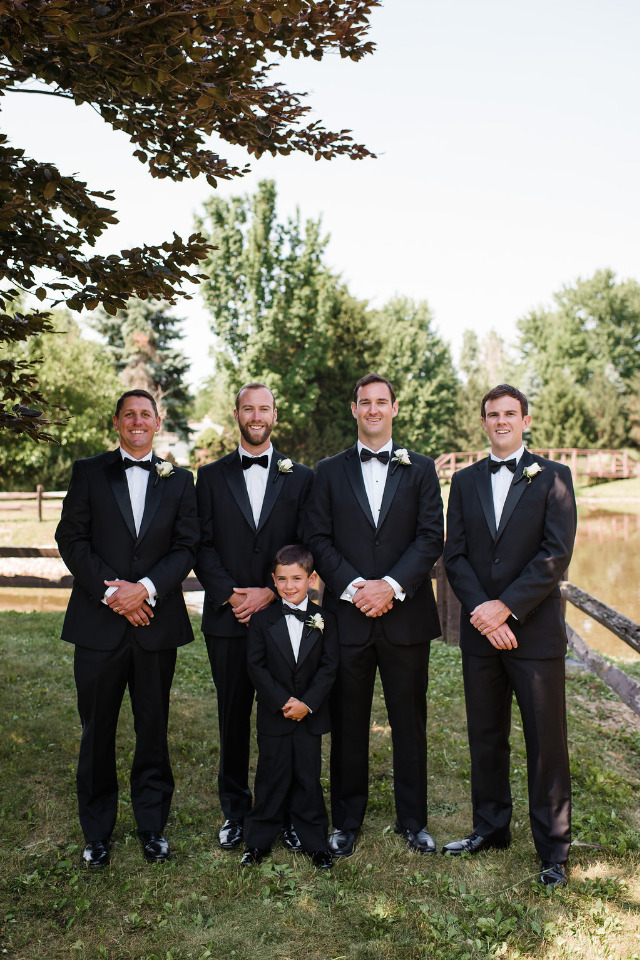 classic black and white groomsmen attire