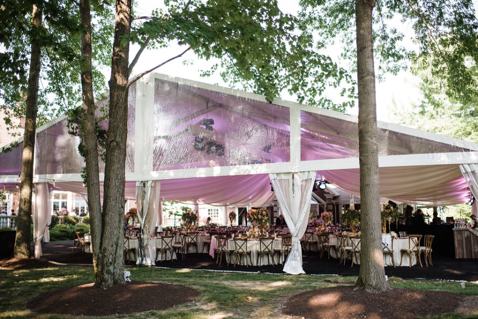 backyard wedding reception tent