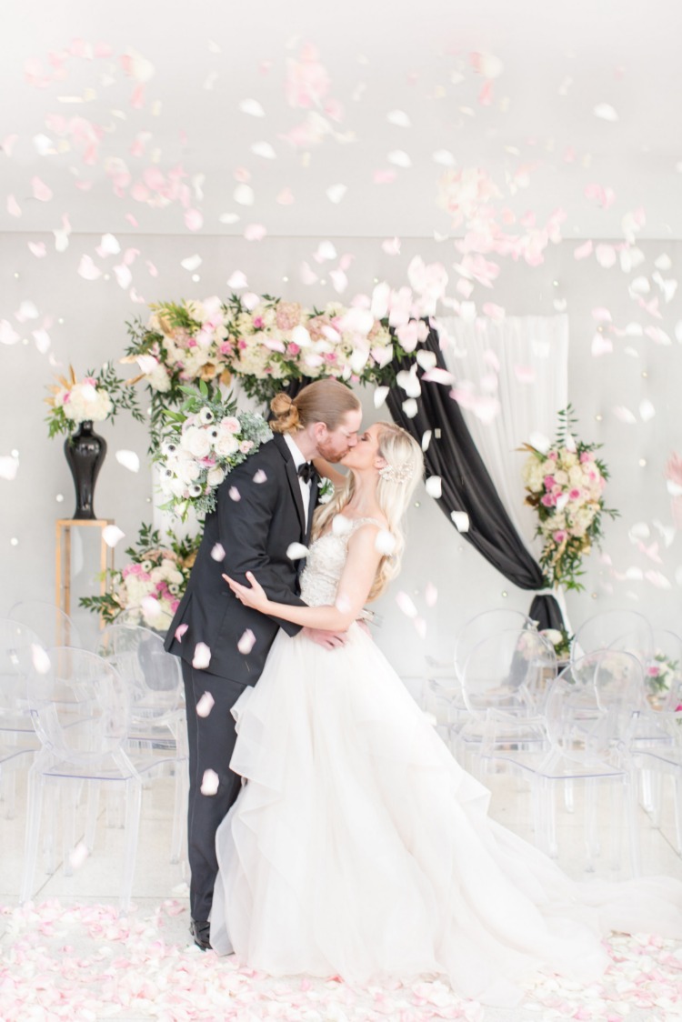 Modernize Your Black & White Wedding With A Splash Of Pink & Gold