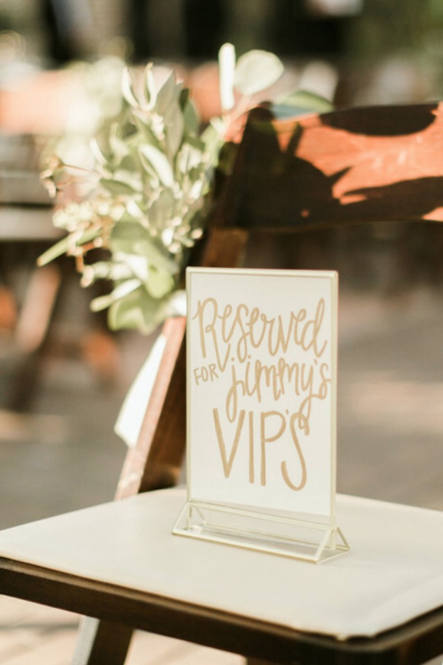 reserved wedding seating sign