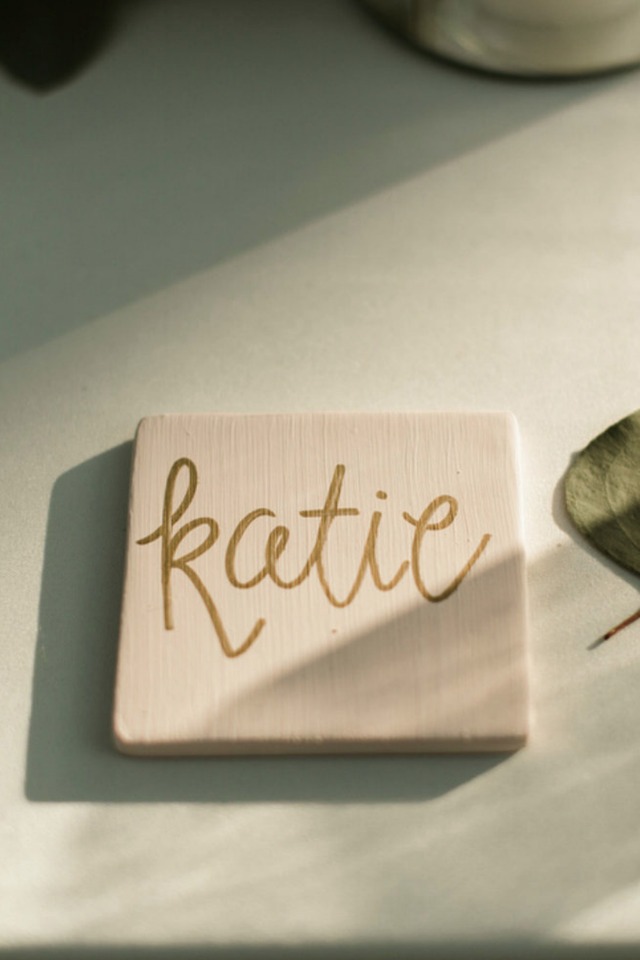 hand painted tile place cards