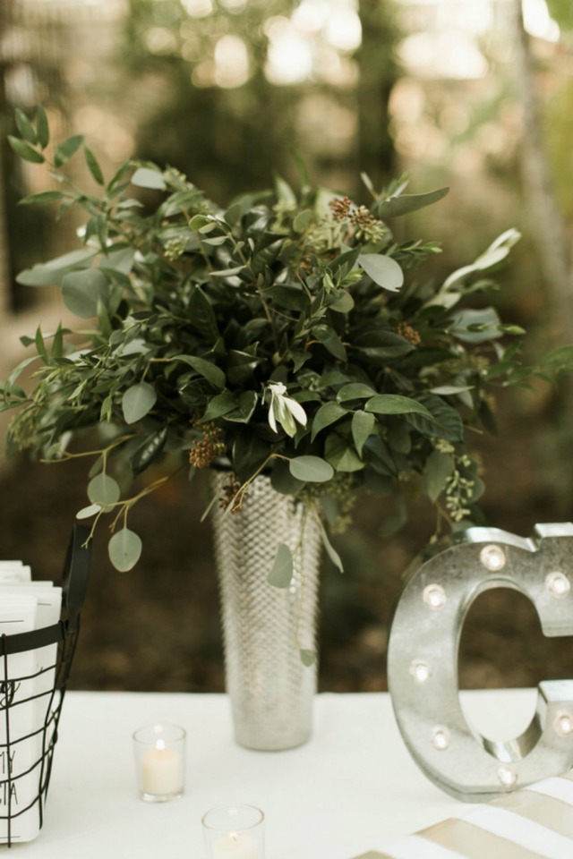 all green flower arrangement