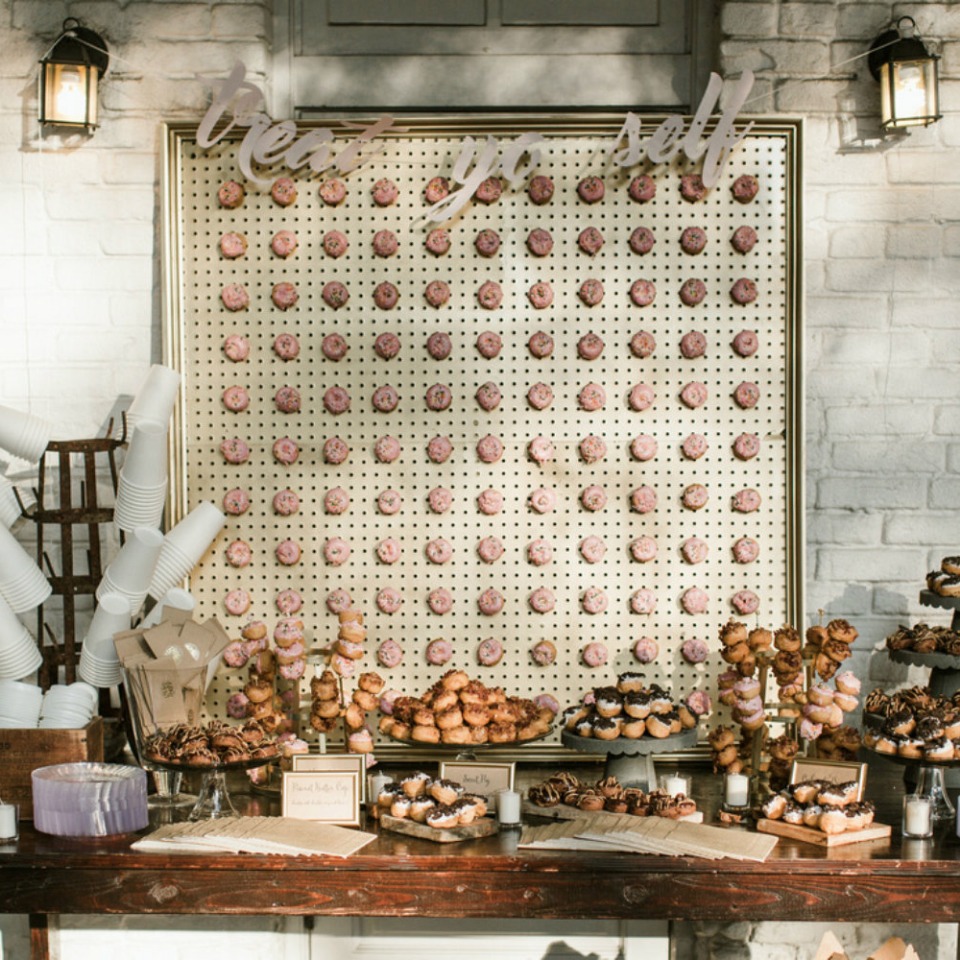 mini donut bar and wall