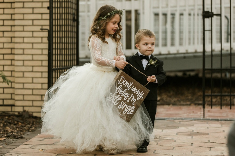 cute flower girl and ring bearer