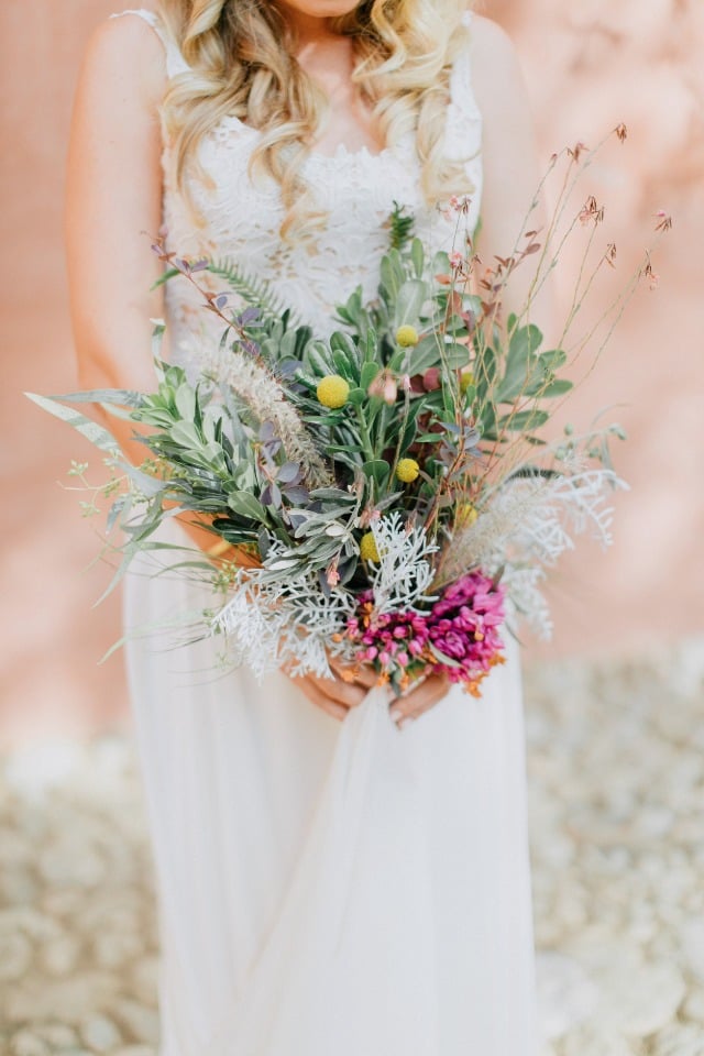 sweet wildflower style bridal bouquet