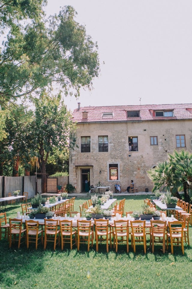 backyard wedding reception in Greece
