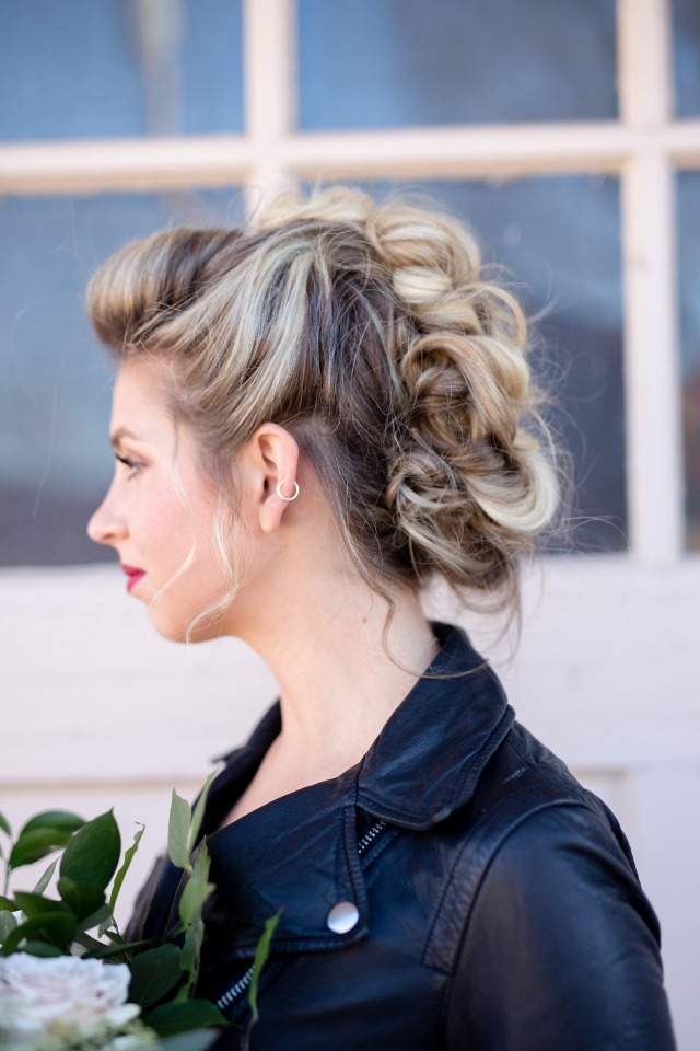 Edgy bridal hair for the non traditional bride