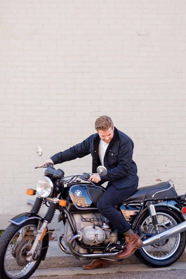 Groom on a motorcycle