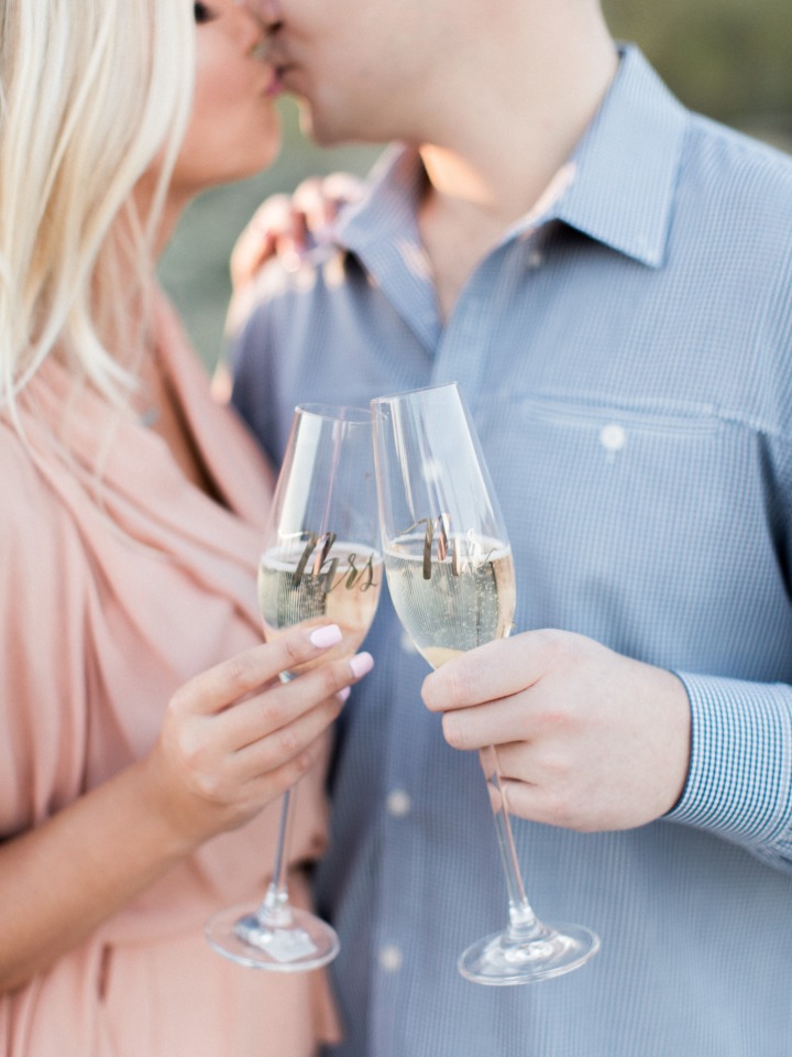 Mr and Mrs champagne glasses