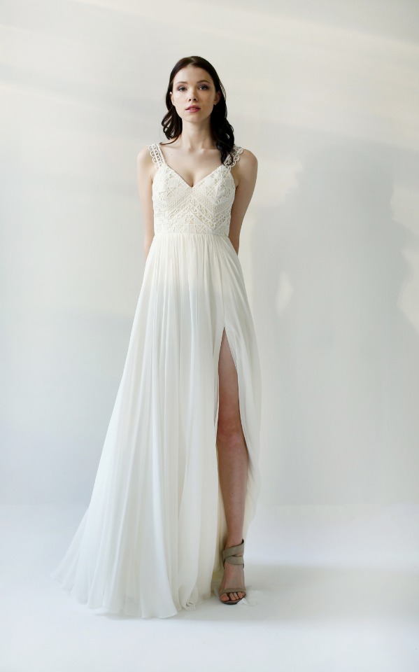 Guipure Lace wedding gown by Leanne Marshall.