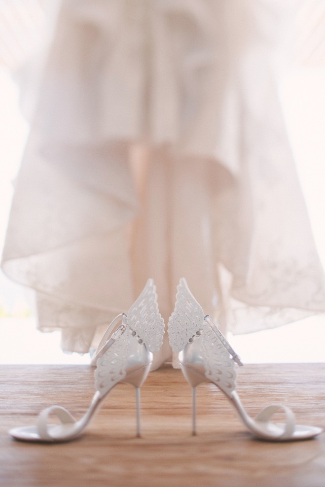 winged wedding shoes