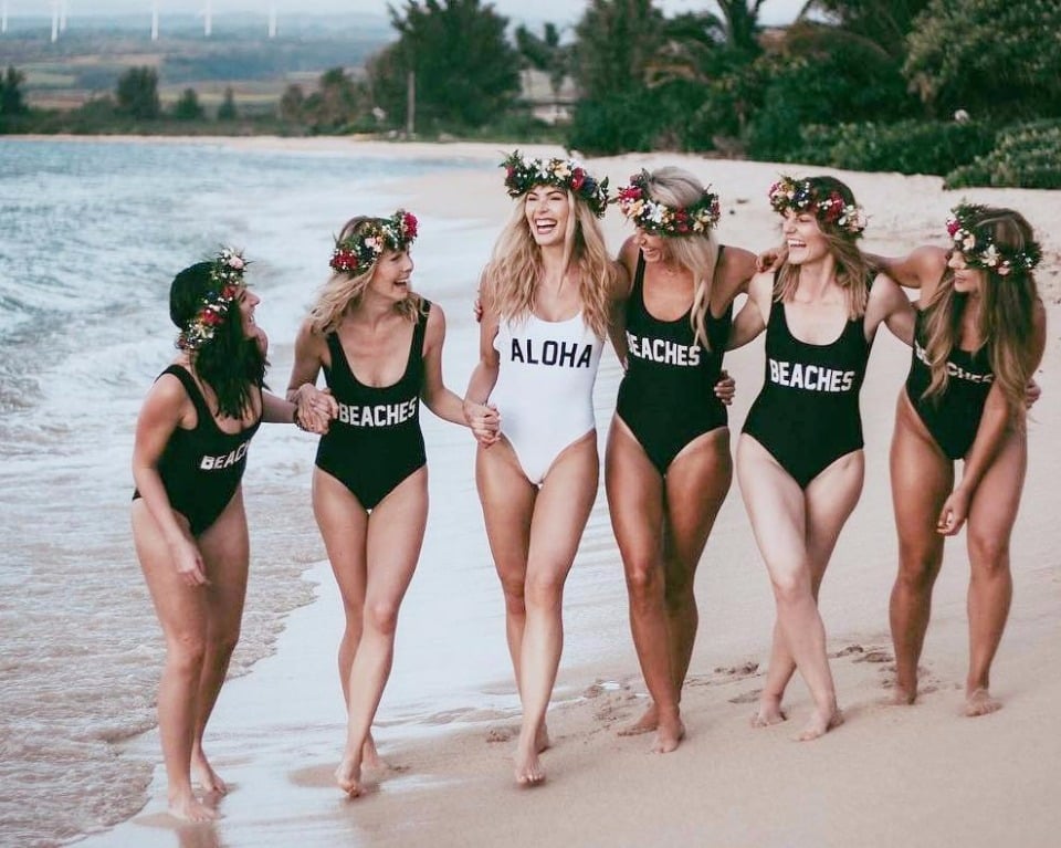 Aloha and Beaches one-piece suits from A Dash Of Chic