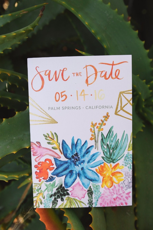 fun hand painted wedding save the date