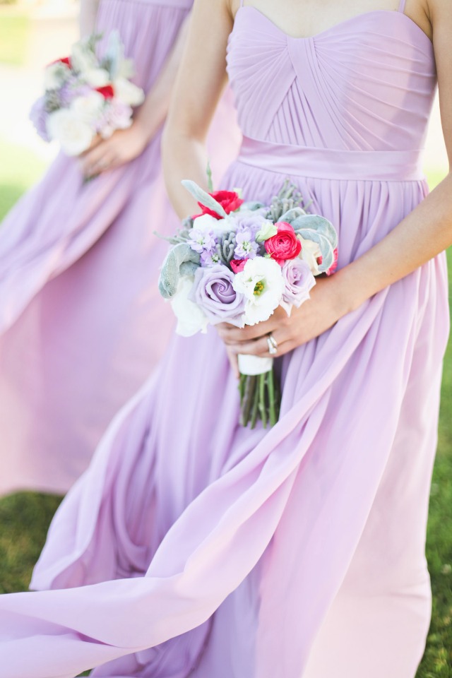 bridesmaids in soft lavender