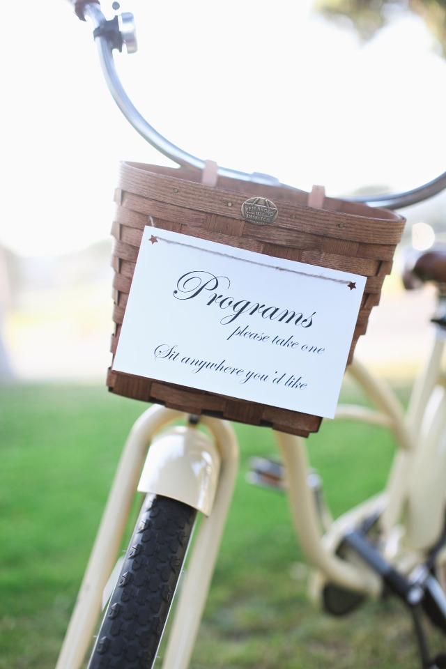 bicycle wedding program holder