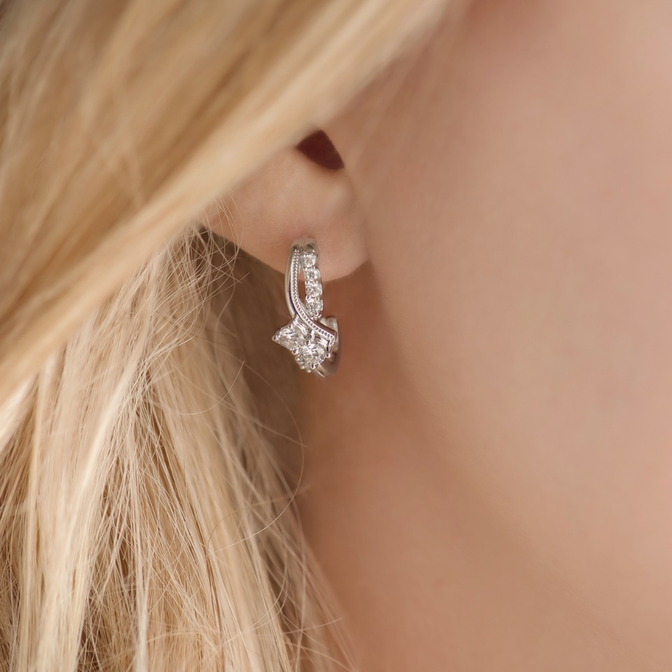 Swirl diamond earrings