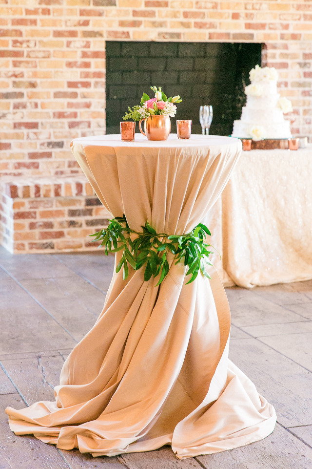 blush and champagne cocktail table