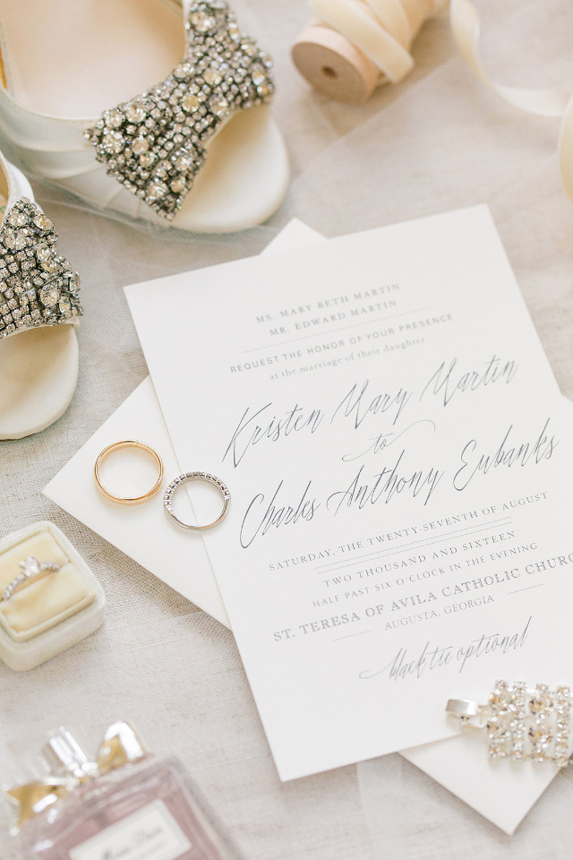 classic elegant ivory wedding invites
