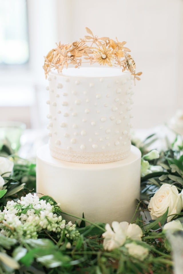 tiara topped wedding cake