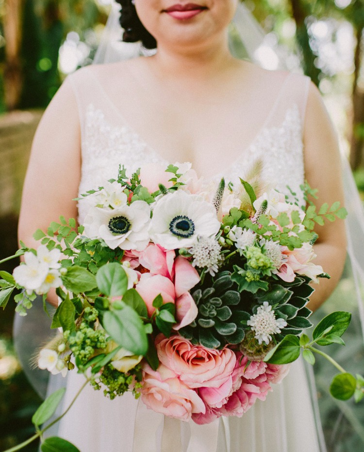 Festive Natural Pink Lavender and Grey Garden Wedding