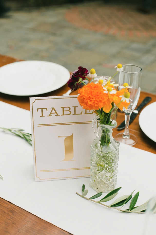 gold leaf table numbers