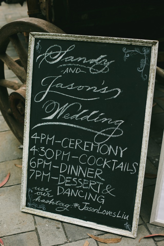 chalkboard wedding event board