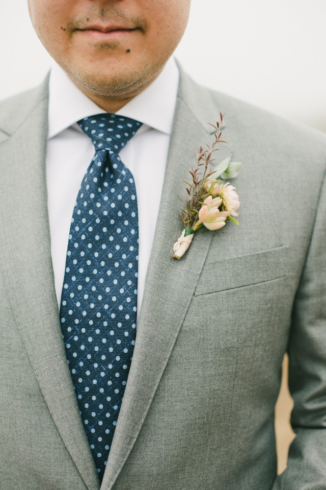 groom in heather grey and blue