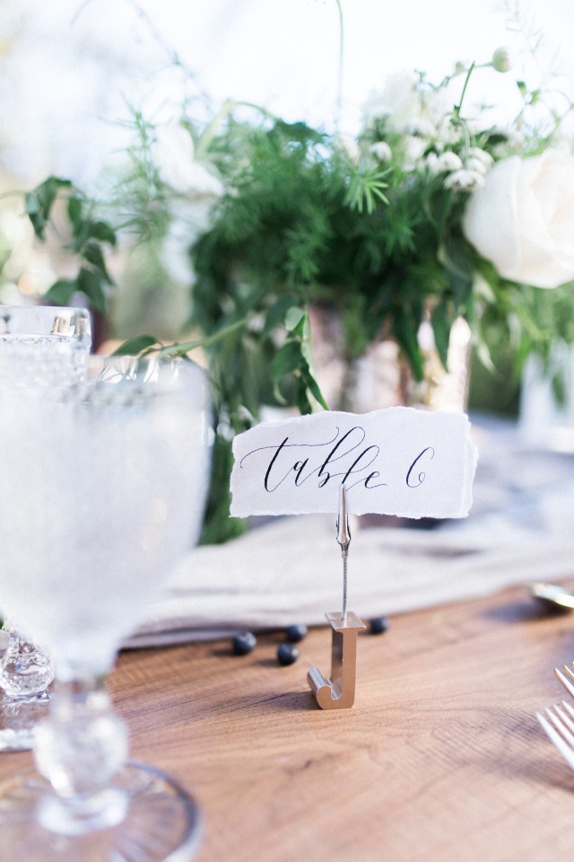 Calligraphy table number idea