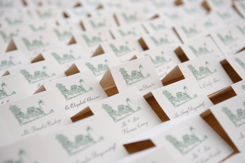 Beautiful illustrated Place cards from Pickett's Press