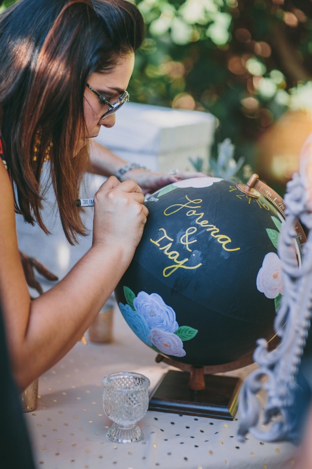 Painted globe guestbook