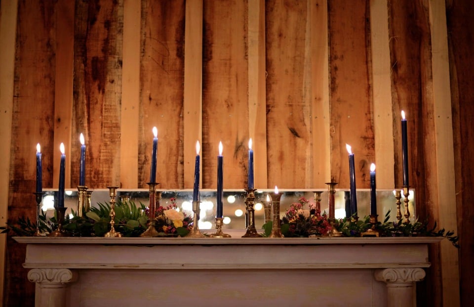 romantic candle lit reception